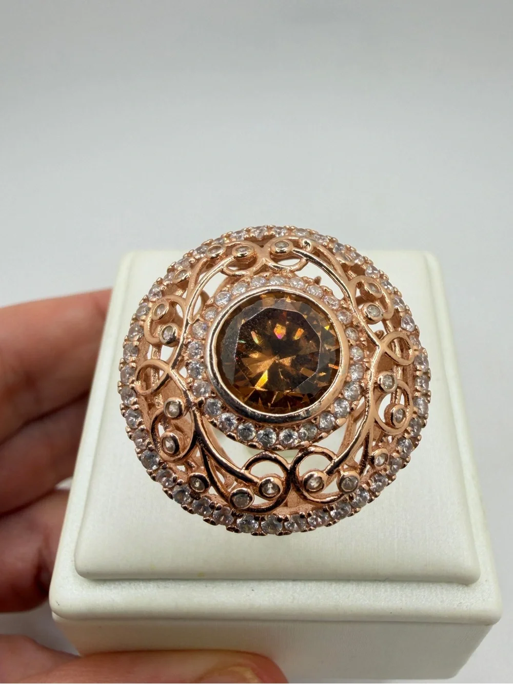10mm faceted glass brown 